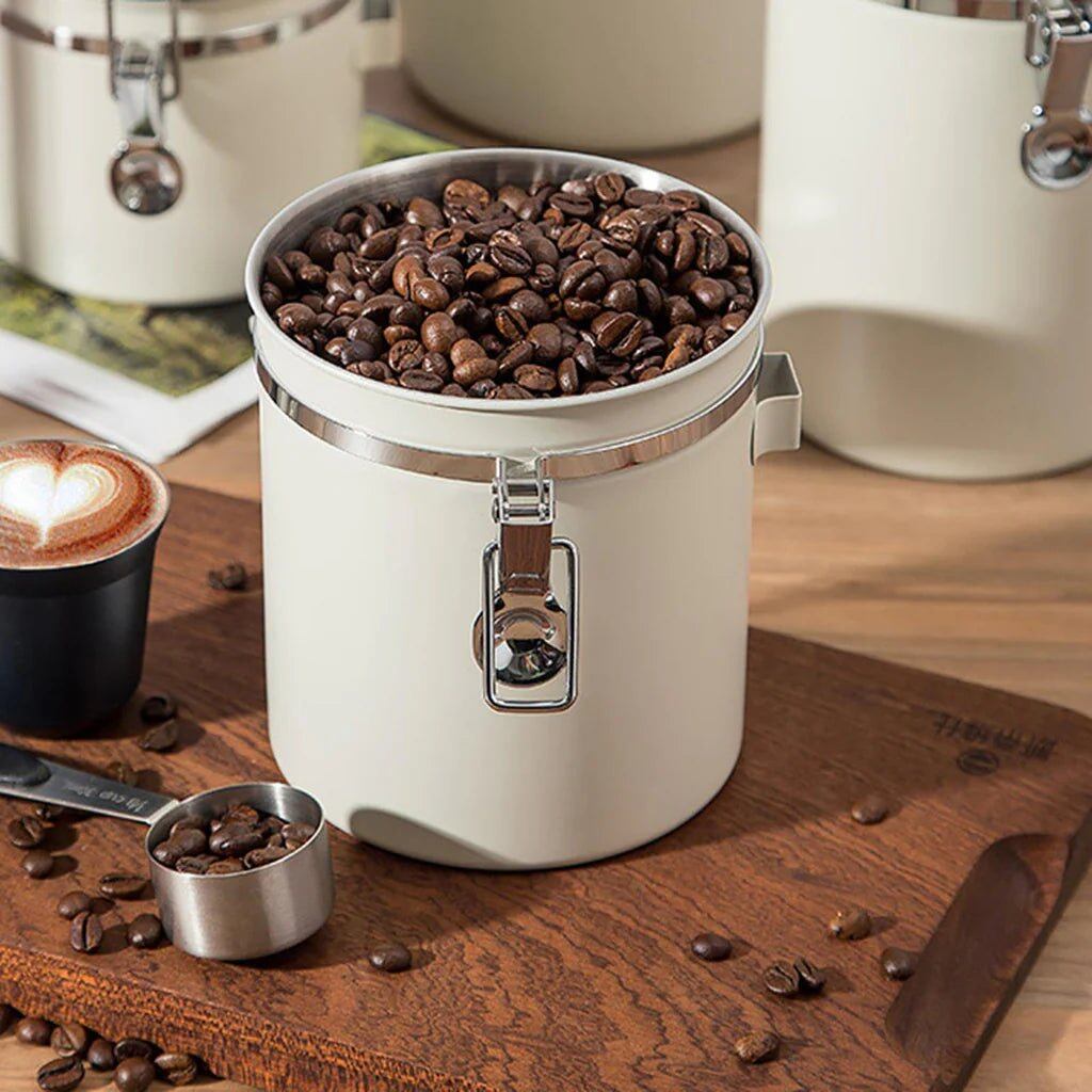 Airtight Vacuum Coffee Bean Container with Spoon(1500ml)