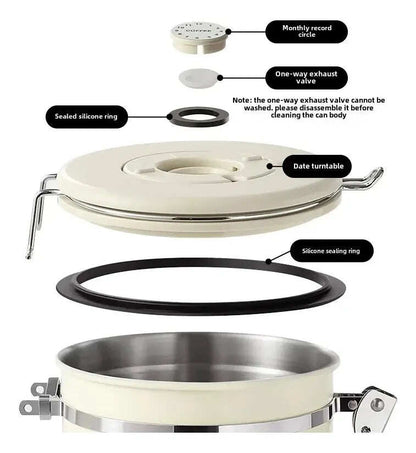 Airtight Vacuum Coffee Bean Container with Spoon(1500ml)
