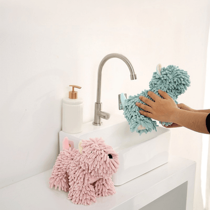 Soft Puppy-Themed Chenille Hand Towel