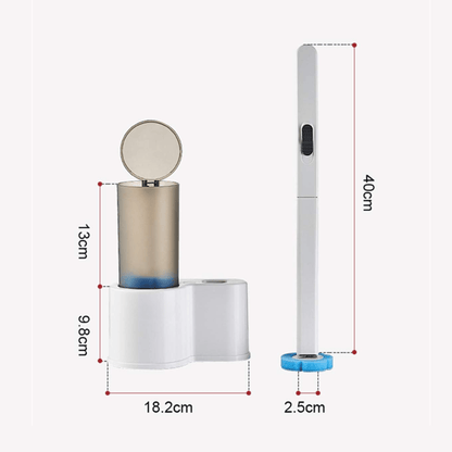 Multi-Functional Toilet Brush Set with 6 Refill Heads and Storage Holder