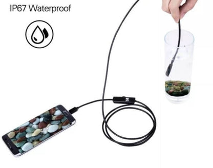 ✨ 3-IN-1 ENDOSCOPE - 2.0MP HD with 6 LED Lights, IP67 Waterproof, Compatible with Smartphones for Home Inspection and DIY Projects 📱🛠️
