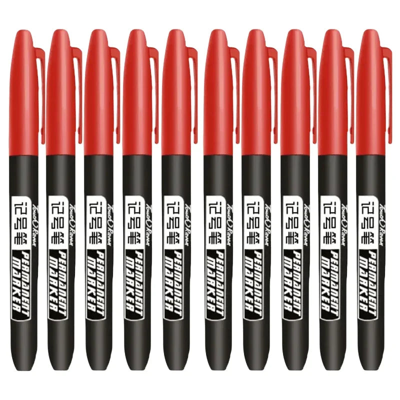 6PCs/Set Permanent Marker Pen Fine Point Waterproof Markers Thin Nib Crude Nib Black Blue Red Ink 1.5mm Fine Color Marker Pens