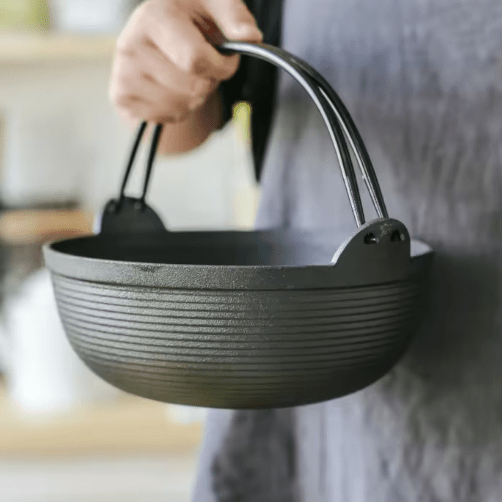 Multi-Use Cast Iron Miso Soup Pot with Wooden Lid(24.5cm)