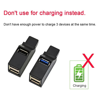 USB 3.0 Multi-Port Extender – Car Splitter Charging Adapter for Laptop & Office Use