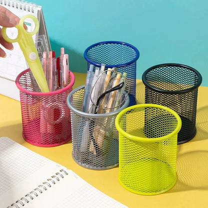 Metal Mesh Pencil Holder – Square Office Desk Organizer for Pens, Markers & Stationery