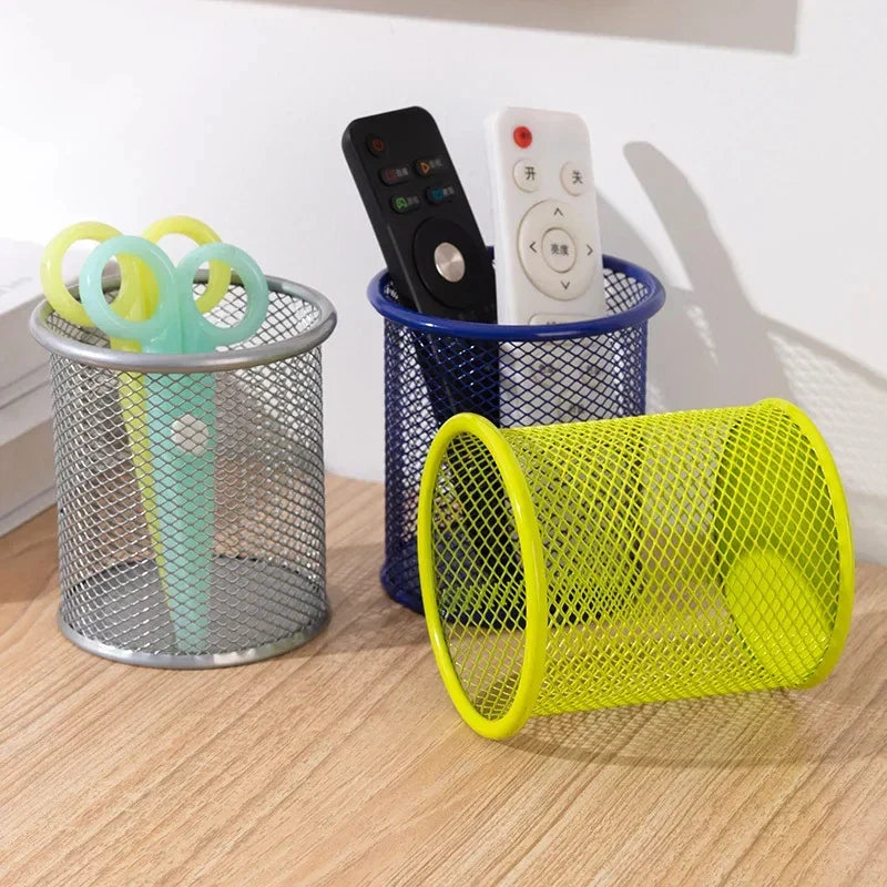 Metal Mesh Pencil Holder – Square Office Desk Organizer for Pens, Markers & Stationery