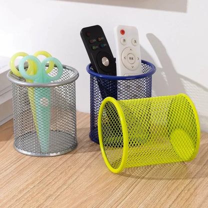 Metal Mesh Pencil Holder – Square Office Desk Organizer for Pens, Markers & Stationery