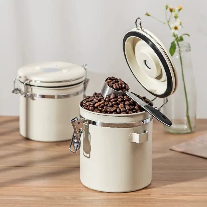 Airtight Vacuum Coffee Bean Container with Spoon(1500ml)