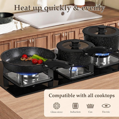 Maifan Stone Nonstick Cookware Set with Detachable Handles (11 Piece)