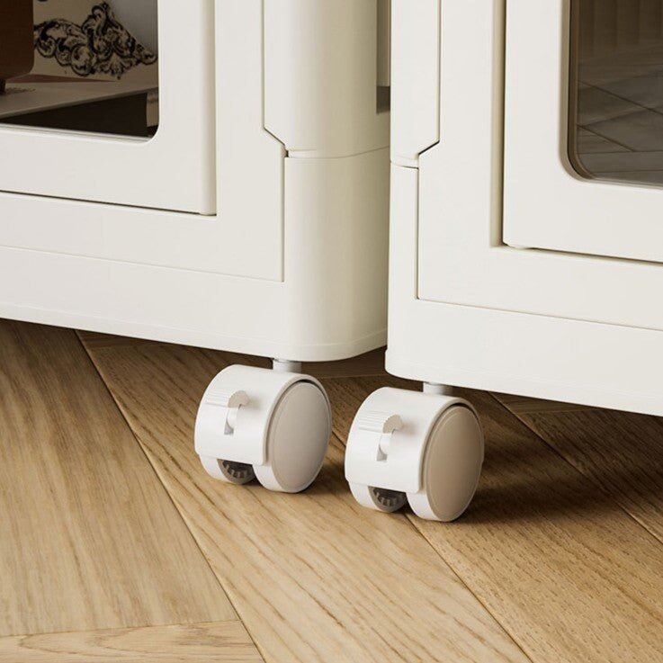 Foldable Storage Wardrobe with 2 Cabinets & 1 Drawer