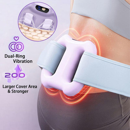 💥Deep Tissue Percussion Muscle Massager, Electric Dual-Ring Fascia Massager with Belt, Body Care Machine, 3 Modes and 5 Intensities Handheld Full Body Fascia Massager Ring for Relaxation Aid