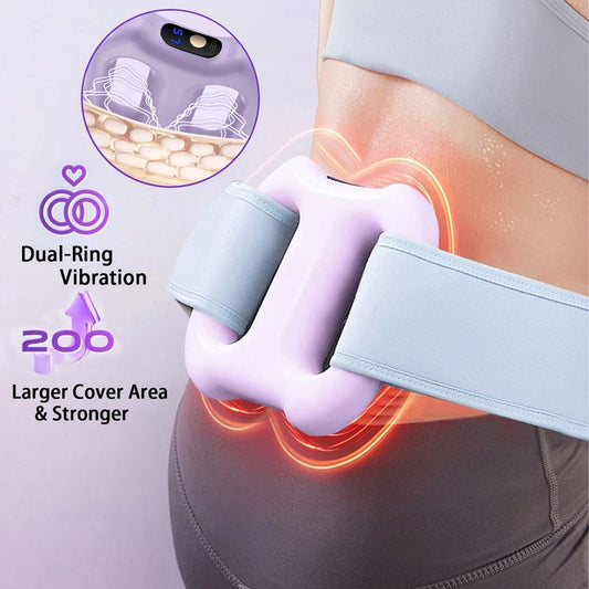 💥Deep Tissue Percussion Muscle Massager, Electric Dual-Ring Fascia Massager with Belt, Body Care Machine, 3 Modes and 5 Intensities Handheld Full Body Fascia Massager Ring for Relaxation Aid