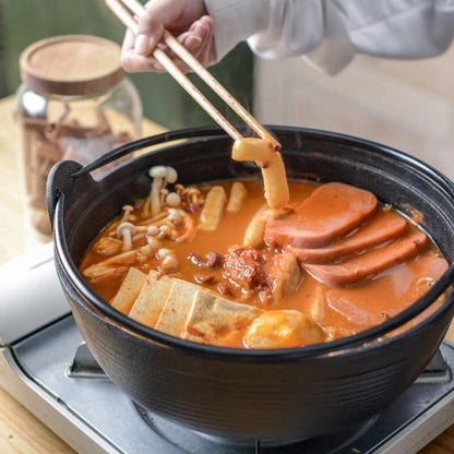 Multi-Use Cast Iron Miso Soup Pot with Wooden Lid(24.5cm)
