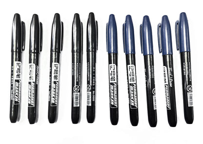 6PCs/Set Permanent Marker Pen Fine Point Waterproof Markers Thin Nib Crude Nib Black Blue Red Ink 1.5mm Fine Color Marker Pens