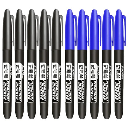 6PCs/Set Permanent Marker Pen Fine Point Waterproof Markers Thin Nib Crude Nib Black Blue Red Ink 1.5mm Fine Color Marker Pens