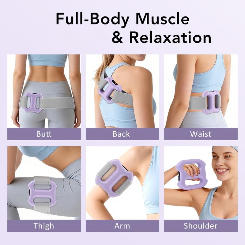 💥Deep Tissue Percussion Muscle Massager, Electric Dual-Ring Fascia Massager with Belt, Body Care Machine, 3 Modes and 5 Intensities Handheld Full Body Fascia Massager Ring for Relaxation Aid