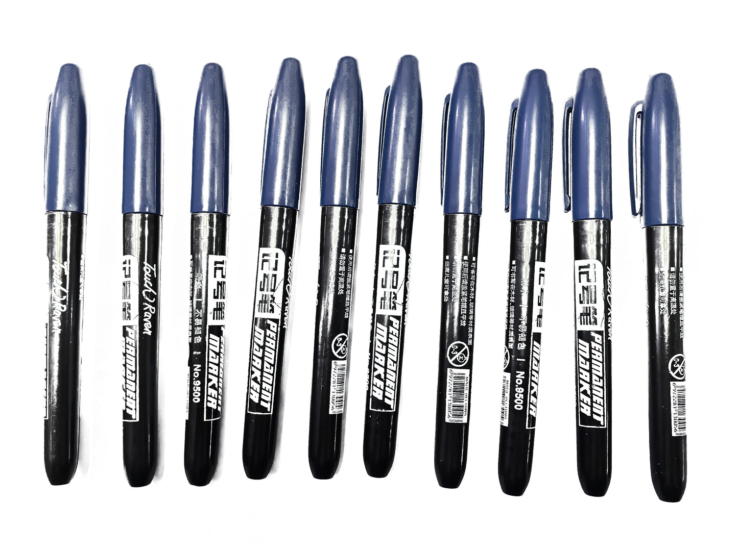6PCs/Set Permanent Marker Pen Fine Point Waterproof Markers Thin Nib Crude Nib Black Blue Red Ink 1.5mm Fine Color Marker Pens