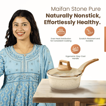 Maifan Stone Non-Stick Pot with Lid(18cm)