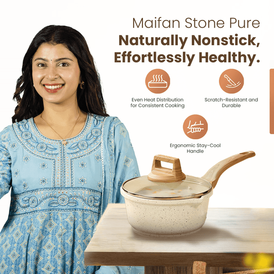 Maifan Stone Non-Stick Pot with Lid(18cm)