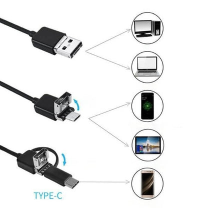 ✨ 3-IN-1 ENDOSCOPE - 2.0MP HD with 6 LED Lights, IP67 Waterproof, Compatible with Smartphones for Home Inspection and DIY Projects 📱🛠️