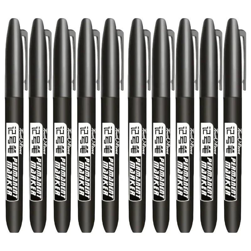 6PCs/Set Permanent Marker Pen Fine Point Waterproof Markers Thin Nib Crude Nib Black Blue Red Ink 1.5mm Fine Color Marker Pens