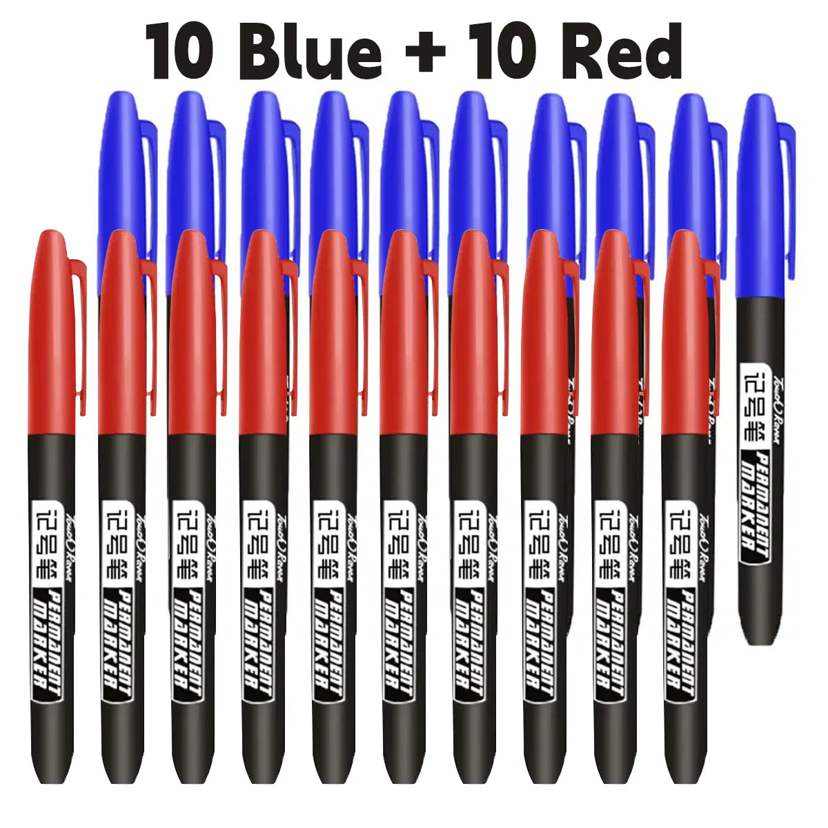 6PCs/Set Permanent Marker Pen Fine Point Waterproof Markers Thin Nib Crude Nib Black Blue Red Ink 1.5mm Fine Color Marker Pens