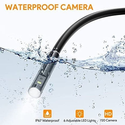 ✨ 3-IN-1 ENDOSCOPE - 2.0MP HD with 6 LED Lights, IP67 Waterproof, Compatible with Smartphones for Home Inspection and DIY Projects 📱🛠️