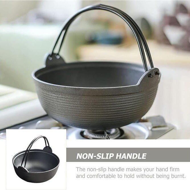Multi-Use Cast Iron Miso Soup Pot with Wooden Lid(24.5cm)