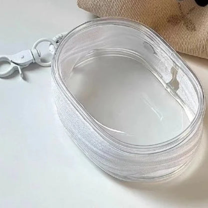 Transparent Storage Bags Keychain Data Line Coin Toys Organizer Case Thicken Clear Wallet Keyring Car Key Holder Jewelry Gifts