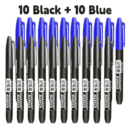 6PCs/Set Permanent Marker Pen Fine Point Waterproof Markers Thin Nib Crude Nib Black Blue Red Ink 1.5mm Fine Color Marker Pens