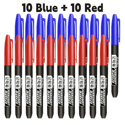 6PCs/Set Permanent Marker Pen Fine Point Waterproof Markers Thin Nib Crude Nib Black Blue Red Ink 1.5mm Fine Color Marker Pens