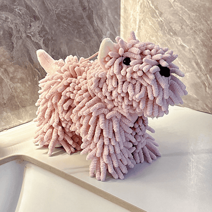 Soft Puppy-Themed Chenille Hand Towel