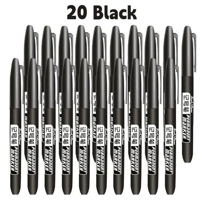 6PCs/Set Permanent Marker Pen Fine Point Waterproof Markers Thin Nib Crude Nib Black Blue Red Ink 1.5mm Fine Color Marker Pens