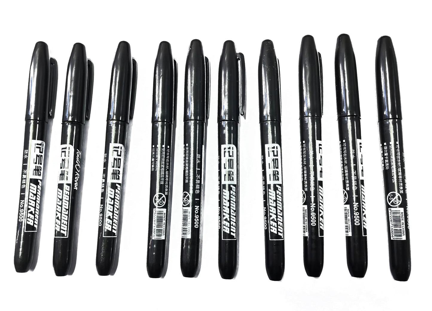 6PCs/Set Permanent Marker Pen Fine Point Waterproof Markers Thin Nib Crude Nib Black Blue Red Ink 1.5mm Fine Color Marker Pens