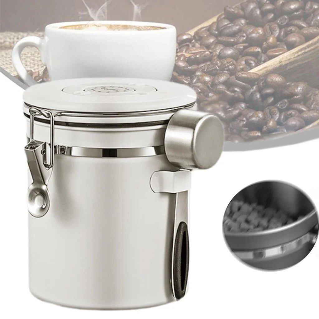 Airtight Vacuum Coffee Bean Container with Spoon(1500ml)