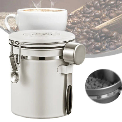 Airtight Vacuum Coffee Bean Container with Spoon(1500ml)