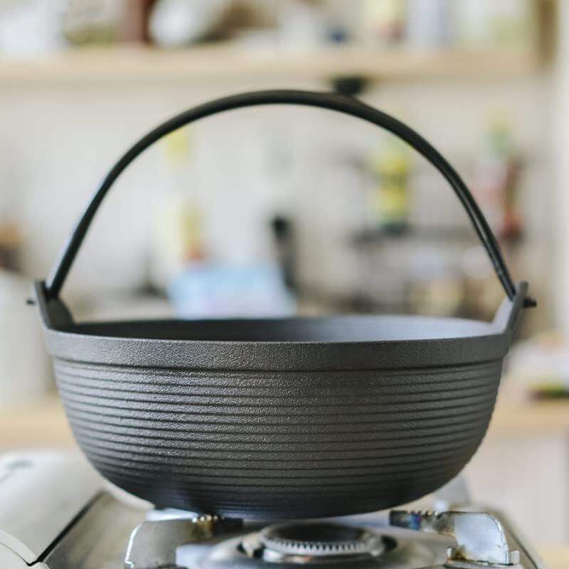 Multi-Use Cast Iron Miso Soup Pot with Wooden Lid(24.5cm)