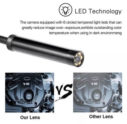 ✨ 3-IN-1 ENDOSCOPE - 2.0MP HD with 6 LED Lights, IP67 Waterproof, Compatible with Smartphones for Home Inspection and DIY Projects 📱🛠️