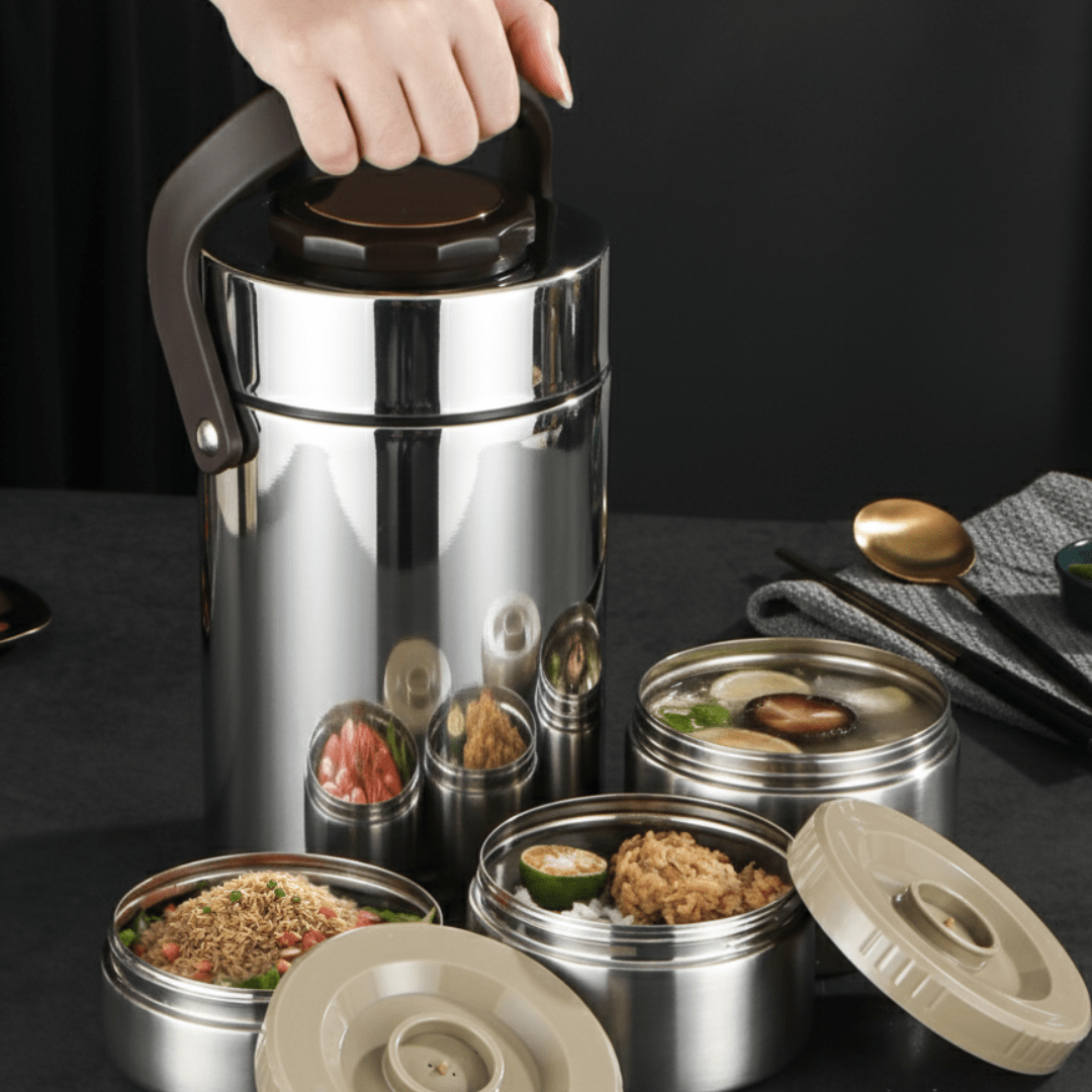 Leakproof 304 Stainless Steel Insulated Lunch Box with Bag (2L)