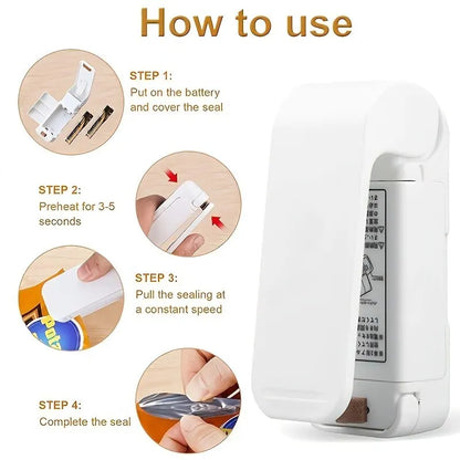 Portable Mini Heat Bag Packaging Sealer Plastic Bag Clip Sealing Machine Food Storage Snack Sealing Kitchen Gadget