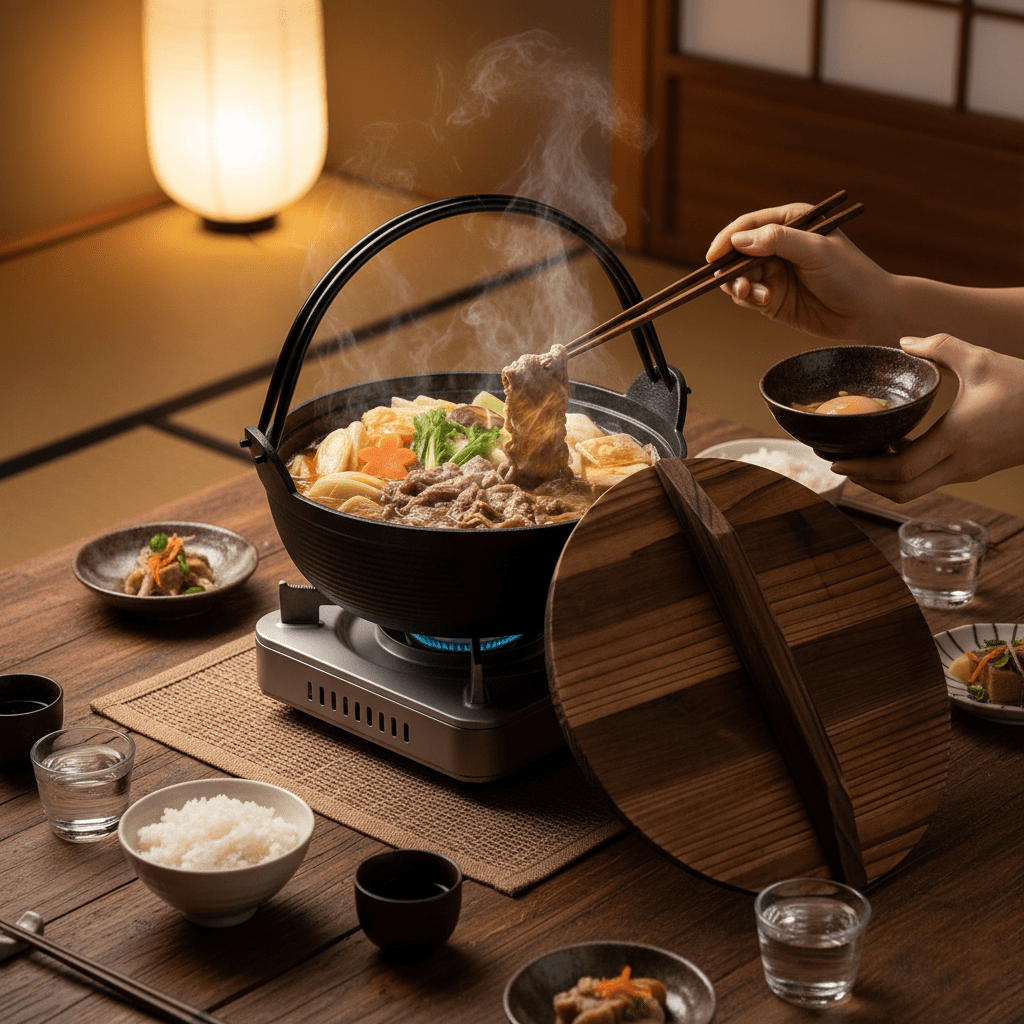 Multi-Use Cast Iron Miso Soup Pot with Wooden Lid(24.5cm)