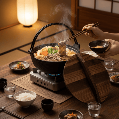 Multi-Use Cast Iron Miso Soup Pot with Wooden Lid(24.5cm)