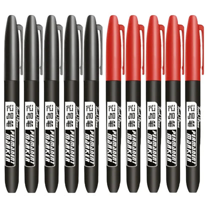 6PCs/Set Permanent Marker Pen Fine Point Waterproof Markers Thin Nib Crude Nib Black Blue Red Ink 1.5mm Fine Color Marker Pens