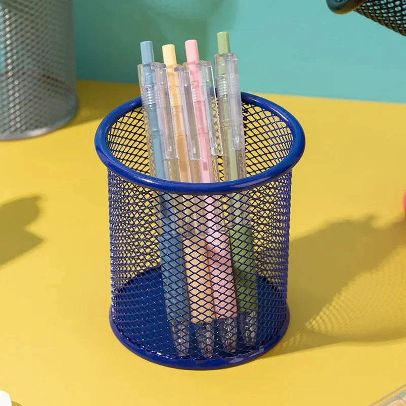 Metal Mesh Pencil Holder – Square Office Desk Organizer for Pens, Markers & Stationery