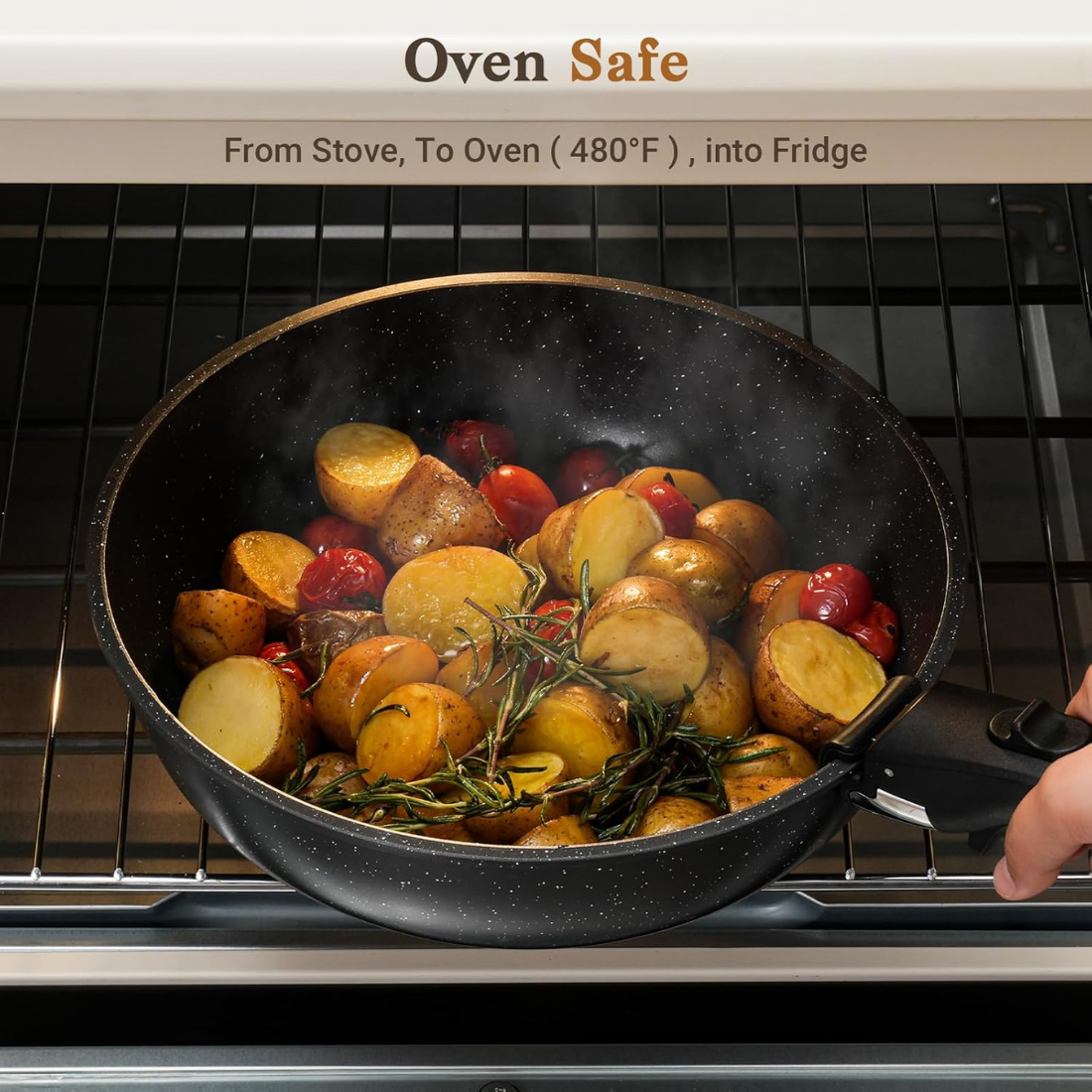 Maifan Stone Nonstick Cookware Set with Detachable Handles (11 Piece)
