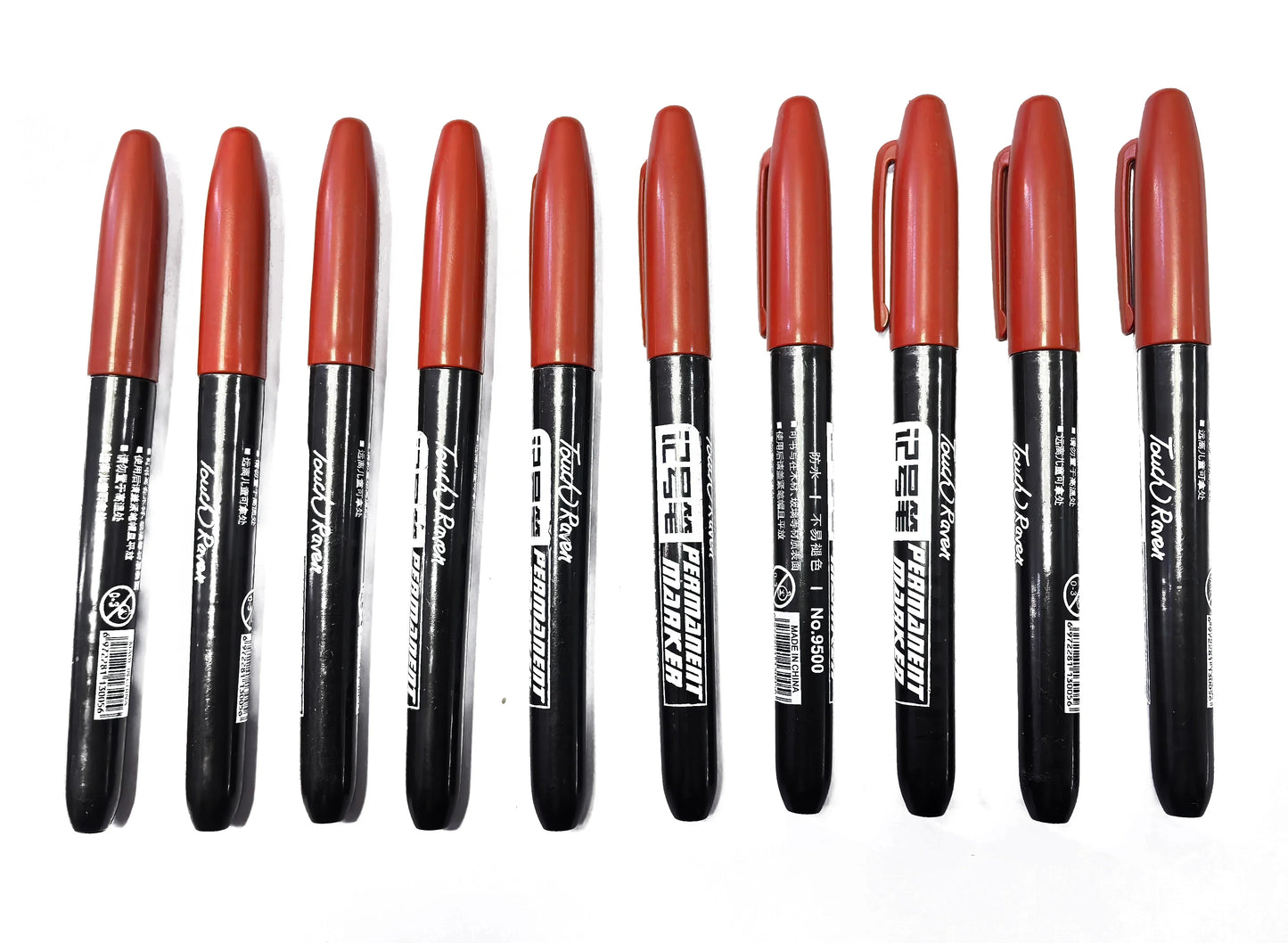 6PCs/Set Permanent Marker Pen Fine Point Waterproof Markers Thin Nib Crude Nib Black Blue Red Ink 1.5mm Fine Color Marker Pens