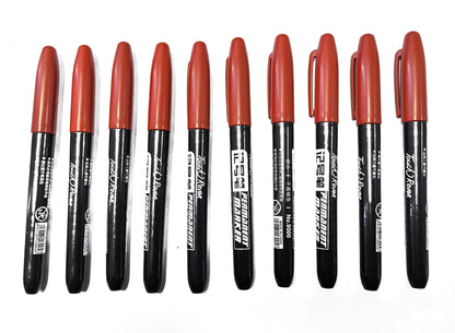 6PCs/Set Permanent Marker Pen Fine Point Waterproof Markers Thin Nib Crude Nib Black Blue Red Ink 1.5mm Fine Color Marker Pens