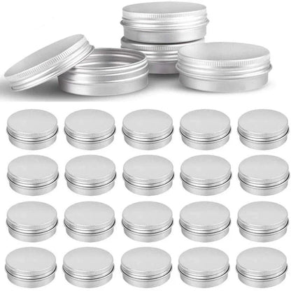 10-Pack Silver Aluminum Screw-Top Tins – Round Containers for Candles, Spices, Gifts