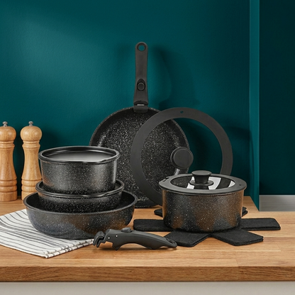 Maifan Stone Nonstick Cookware Set with Detachable Handles (11 Piece)