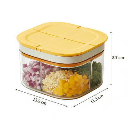 4-Grid Airtight Food Prep & Spice Container